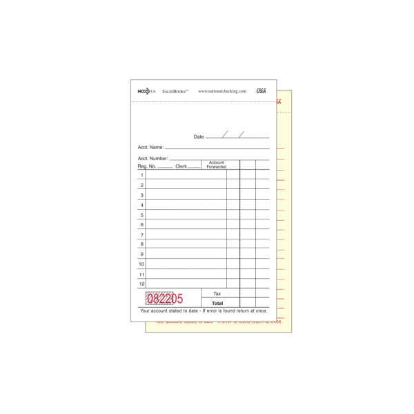Small Carbonless Sales Book Guest Check - National Checking