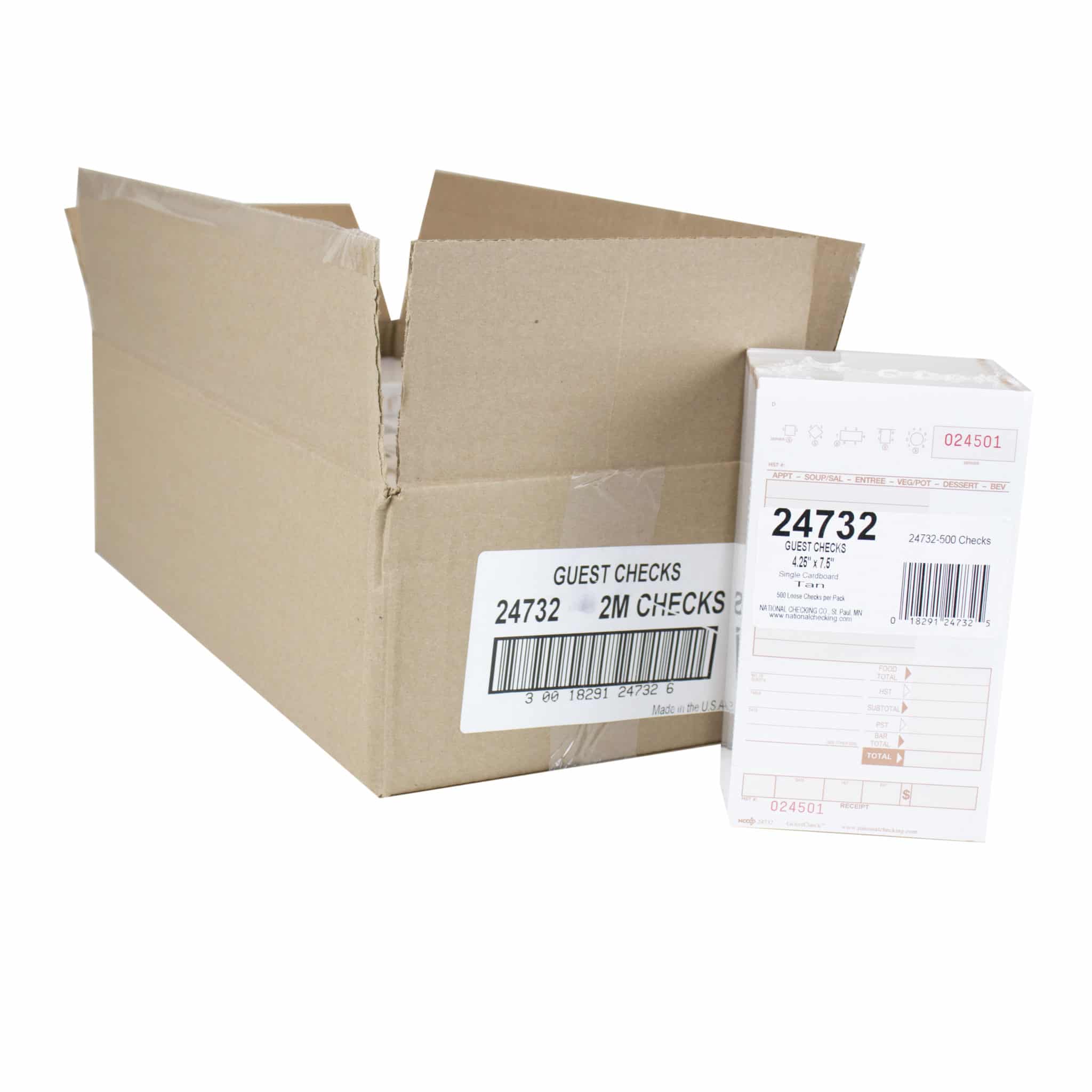 Canadian Large Single Copy Cardboard Guest Check National Checking