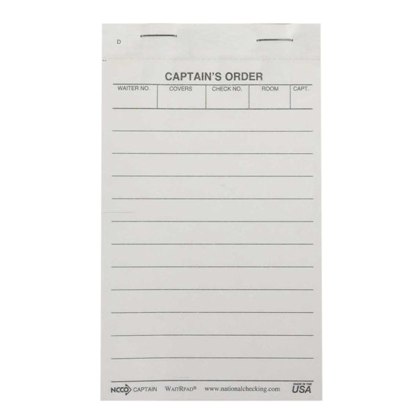 Three Part Check Small Three-Part Carbonless WaitRPad Guest Check - National Checking