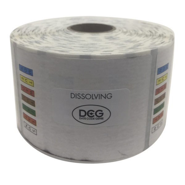 DCG CD22 1 Dissolving 2” X 2” Color Coded DCG Label