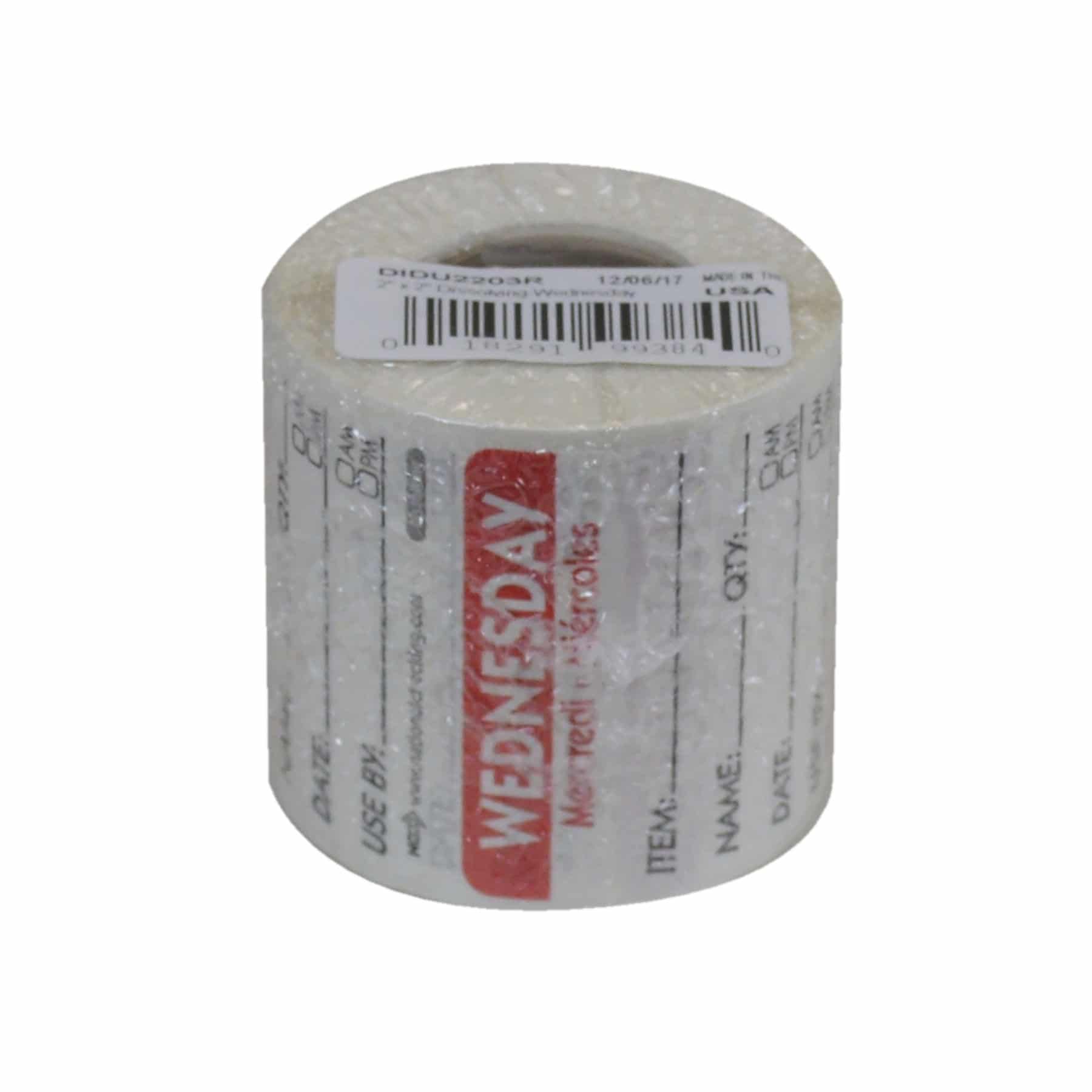 DIDU2203R 2” X 2” Item Date Use By Dissolving Labels