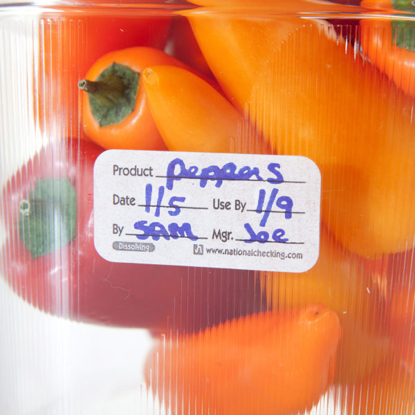 1” x 2” Product Dissolving Labels