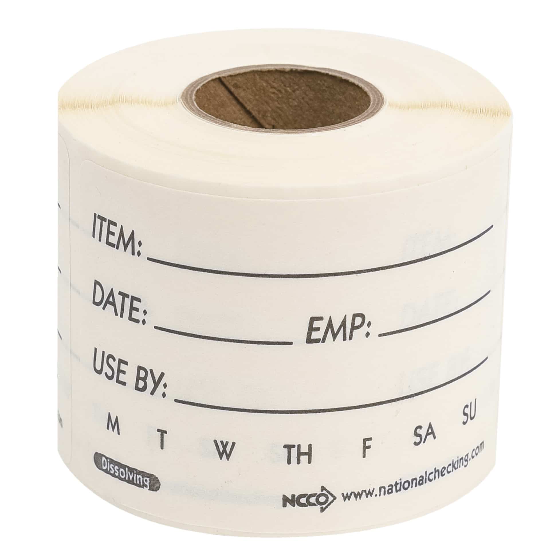 2" x 3" Shelf Life Dissolving Labels National Checking
