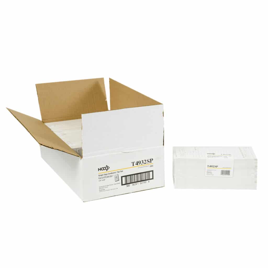 Paper Card Check Large Single Copy Cardboard Guest Check - National Checking