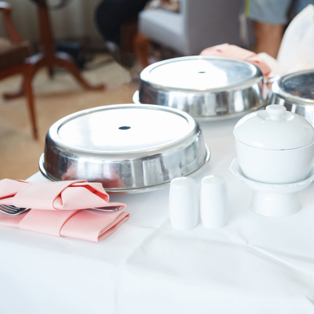 Room Service (in-room dining) is Hotel Food and Beverage Delivery Service for guests or customers on board in hotels or resorts. Meals and Drinks, Food Serving, Catering and Convenience concept.