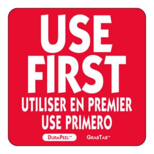 NEW_0006_DPUF22R 2” X 2”Use First DuraPeel Labels