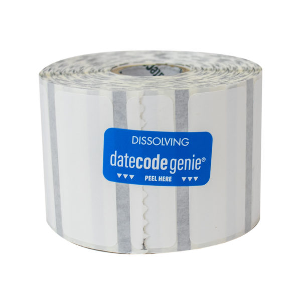 2" x 1" Dissolvable White DateCodeGenie Label - Image 2