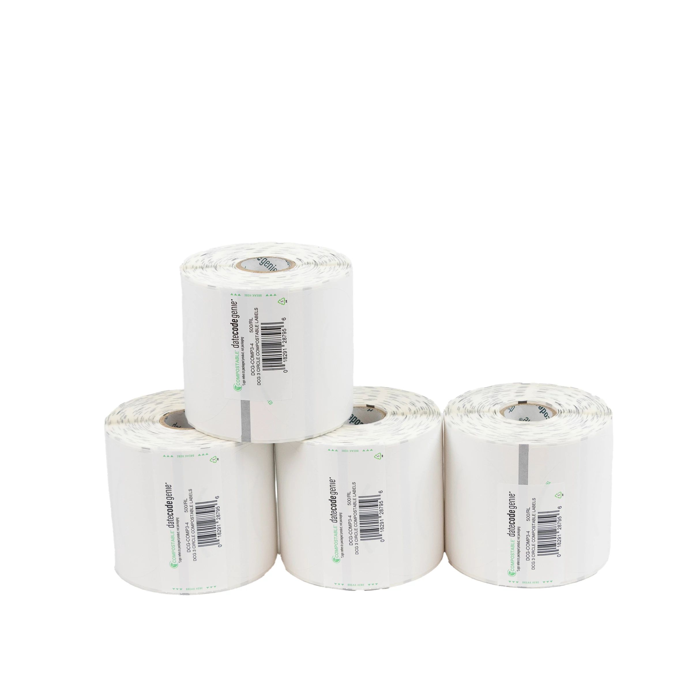 3" Compostable White DateCodeGenie Label - Image 4