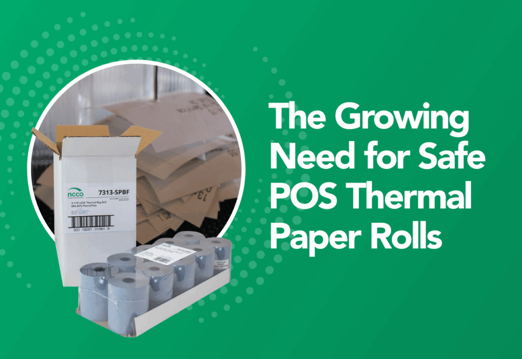NCCO Phenol-Free Receipt Paper and packaging