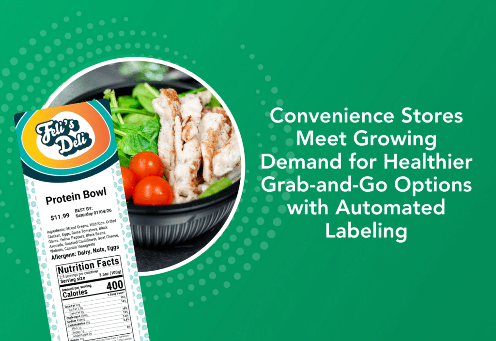 High-protein convenience store meal with a custom nutrition label